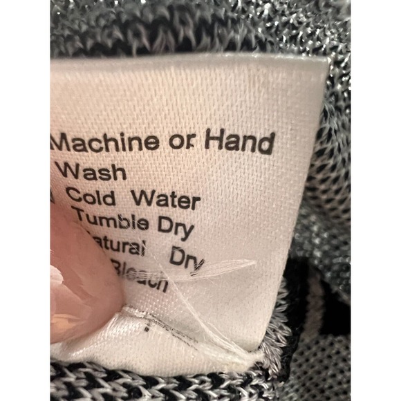 Ming Wang‎ Jacket Womens Full Zip Stripped Crewneck 3/4 Sleeve Gray Black Size S - Picture 5 of 11